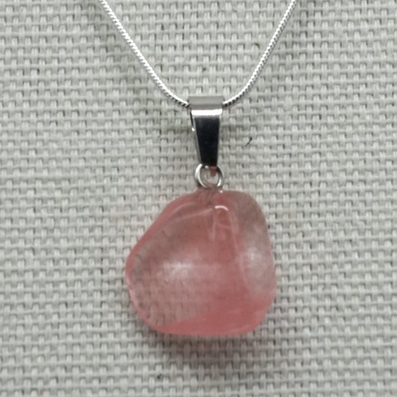 Choker necklace with rose quartz. - Picture 2 of 2